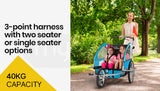 Bicycle Stands & Storage: Tag-along Kids Bike Trailer Child Bicycle Pram Stroller Children Jogger Blue