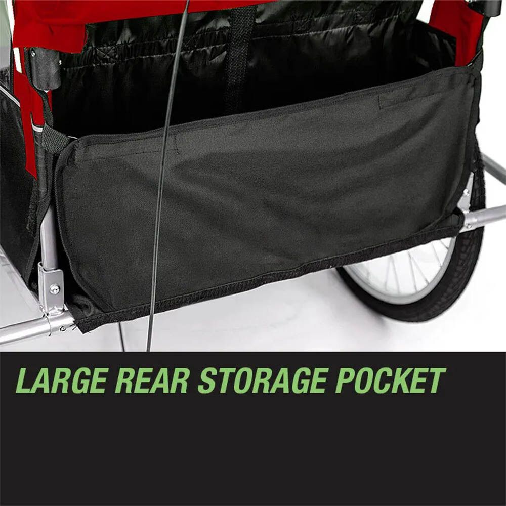 Tag-Along Kids Bike Trailer Child Bicycle Pram Stroller Children Wheel Jogger Red