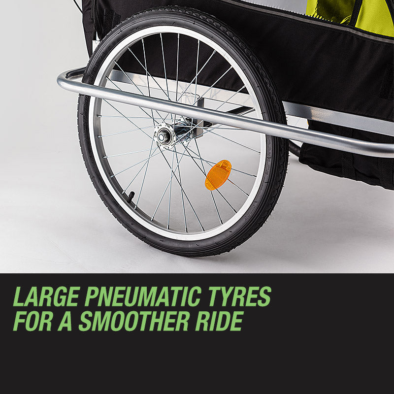 Bicycle Stands & Storage: Tag-along Kids Bike Trailer Bicycle Pram Stroller Children Jogger Yellow