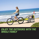 Bicycle Stands & Storage: Tag-along Kids Bike Trailer Bicycle Pram Stroller Children Jogger Yellow