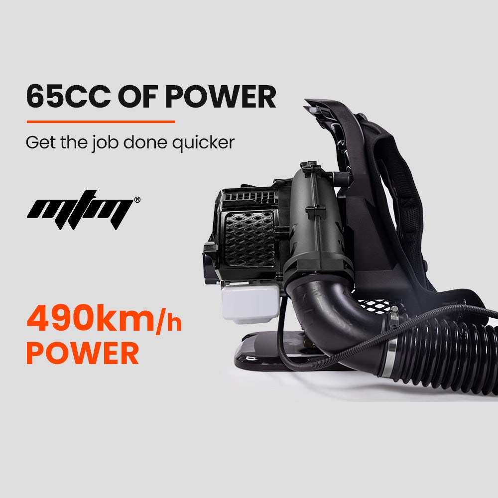Leaf Blowers: MTM 65CC Petrol Backpack Leaf Blower - Commercial 2 Stroke Garden Yard Tool Back