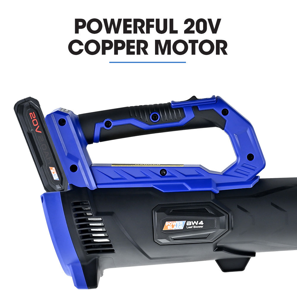 Leaf Blowers: POWERBLADE BW4 20V Cordless Electric Leaf Blower Kit, with Battery and Fast Charger