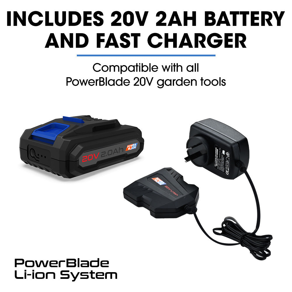 Leaf Blowers: POWERBLADE BW4 20V Cordless Electric Leaf Blower Kit, with Battery and Fast Charger