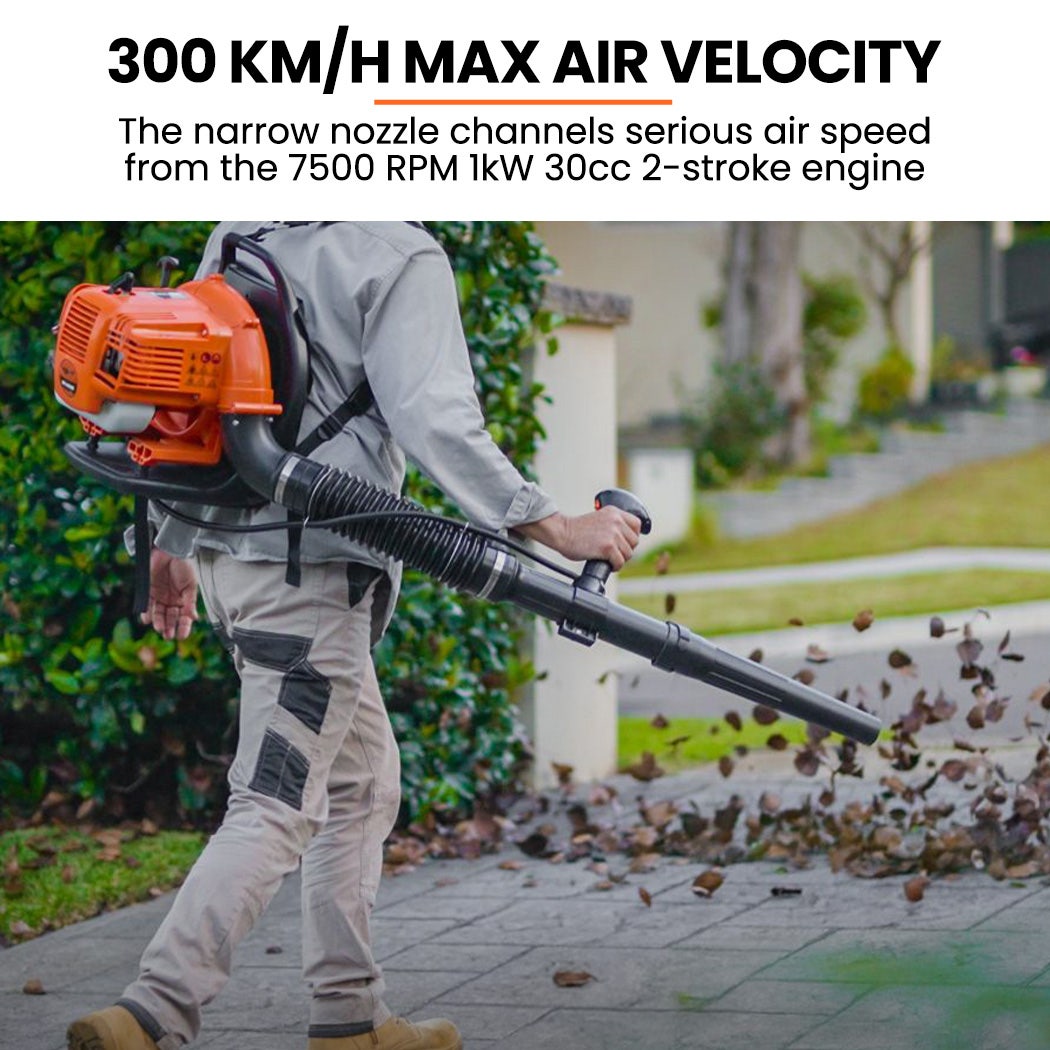 Leaf Blowers: MTM 30CC Backpack Petrol Leaf Blower Yard Garden Commercial Outdoor