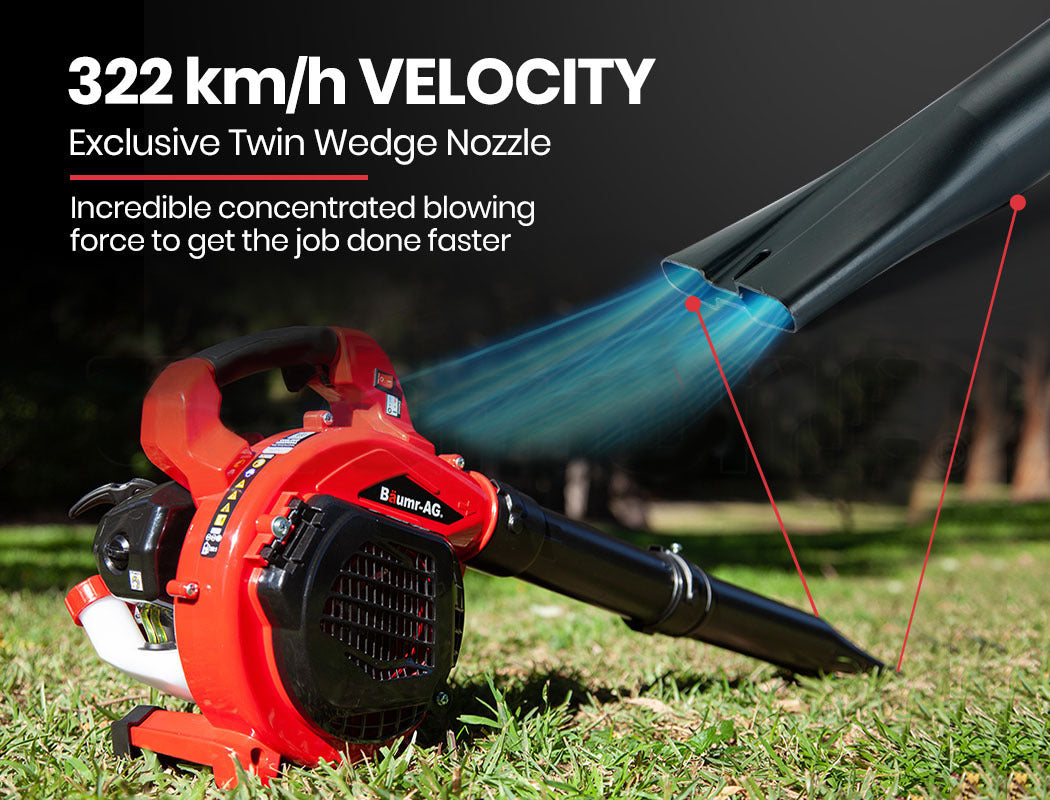 Leaf Blowers: BAUMR-AG Cordless Leaf Blower Vacuum Petrol Hand Garden Lawn Held Vac 2-Stroke