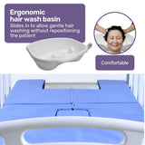 Sleeping Aids: EQUIPMED Electric 8 Function Medical Bed , w/ Mattress & Over Bed Table, Adjustable Back and Leg Lifting, Lateral Tilting, Commode Bowl, IV Pole