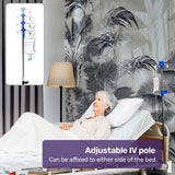 Sleeping Aids: EQUIPMED 7 Function Medical Bed, w/ Mattress & Over Bed Table, Adjustable Back and Leg Lifting, Lateral Tilting, Commode Bowl, IV Pole