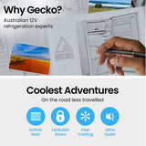 Camping Appliances: GECKO 70L Portable Bar Fridge and Freezer 12V/24V for Camping, Caravans, Silver