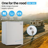 Camping Appliances: GECKO 70L Portable Bar Fridge and Freezer 12V/24V for Camping, Caravans, Silver