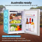 Camping Appliances: GECKO 70L Portable Bar Fridge and Freezer 12V/24V for Camping, Caravans, Silver