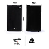 Camping Appliances: GECKO 95L Portable Upright Fridge and Freezer, 12V/24V for Camping, Caravans, Black