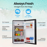 Camping Appliances: GECKO 95L Portable Upright Fridge and Freezer, 12V/24V for Camping, Caravans, Black