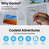 Camping Appliances: GECKO 95L Portable Upright Fridge and Freezer, 12V/24V for Camping, Caravans, Black