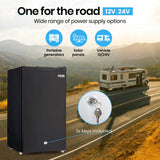 Camping Appliances: GECKO 95L Portable Upright Fridge and Freezer, 12V/24V for Camping, Caravans, Black