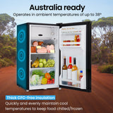 Camping Appliances: GECKO 95L Portable Upright Fridge and Freezer, 12V/24V for Camping, Caravans, Black