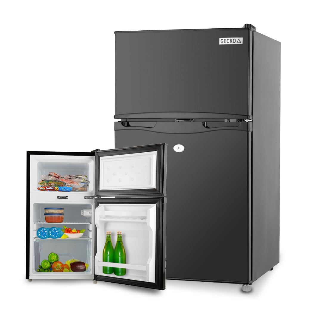 Camping Appliances: GECKO 95L Portable Upright Fridge, 12V/24V for Motorhome, Caravan, Black