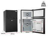 Camping Appliances: GECKO 95L Portable Upright Fridge, 12V/24V for Motorhome, Caravan, Black