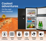 Camping Appliances: GECKO 95L Portable Upright Fridge, 12V/24V for Motorhome, Caravan, Black