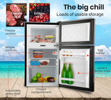 Camping Appliances: GECKO 95L Portable Upright Fridge, 12V/24V for Motorhome, Caravan, Black