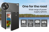 Camping Appliances: GECKO 95L Portable Upright Fridge, 12V/24V for Motorhome, Caravan, Black