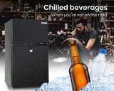 Camping Appliances: GECKO 95L Portable Upright Fridge, 12V/24V for Motorhome, Caravan, Black