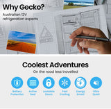 Camping Appliances: GECKO 95L Portable Upright Fridge, 12V/24V for Motorhome, Caravan, Silver