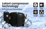 Camping Appliances: GECKO 95L Portable Upright Fridge, 12V/24V for Motorhome, Caravan, Silver