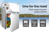 Camping Appliances: GECKO 95L Portable Upright Fridge, 12V/24V for Motorhome, Caravan, Silver