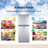 Camping Appliances: GECKO 125L Portable Upright Fridge, 12V/24V for Motorhome, Caravan, Silver