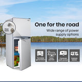 Camping Appliances: GECKO 125L Portable Upright Fridge, 12V/24V for Motorhome, Caravan, Silver
