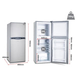Camping Appliances: GECKO 125L Portable Upright Fridge, 12V/24V for Motorhome, Caravan, Silver