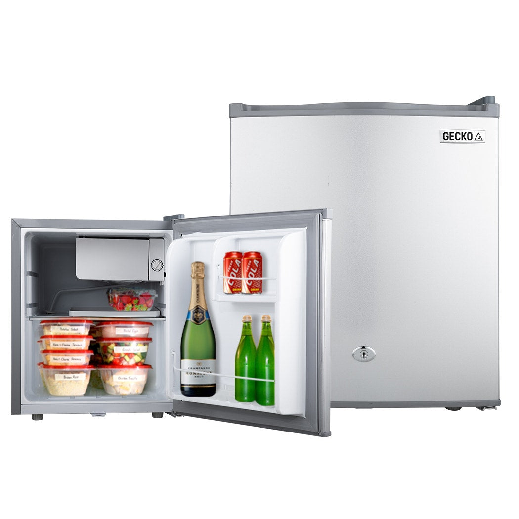 Camping Appliances: GECKO 57L Portable Camping Bar Fridge with Freezer 12V/24V, Silver