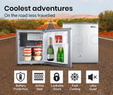 Camping Appliances: GECKO 57L Portable Camping Bar Fridge with Freezer 12V/24V, Silver