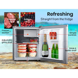 Camping Appliances: GECKO 57L Portable Camping Bar Fridge with Freezer 12V/24V, Silver