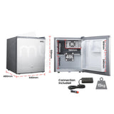 Camping Appliances: GECKO 57L Portable Camping Bar Fridge with Freezer 12V/24V, Silver