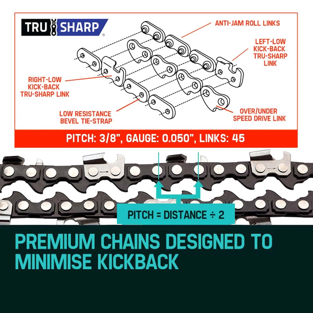 Chainsaws: Baumr-AG 12 Chainsaw Chain 12in Bar Spare Part Replacement Suits Pole Saws