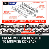 2 x 22 Baumr-AG Chainsaw Chain Bar Replacement 0.325 0.058 86DL