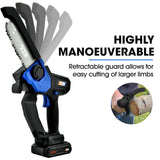 Chainsaws: POWERBLADE SW7 20V Cordless Convertible Mini Chainsaw Pole Saw Kit, Telescopic Electric Tree Pruner with Lithium Battery & Fast Charger