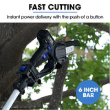 Chainsaws: POWERBLADE SW7 20V Cordless Convertible Mini Chainsaw Pole Saw Kit, Telescopic Electric Tree Pruner with Lithium Battery & Fast Charger