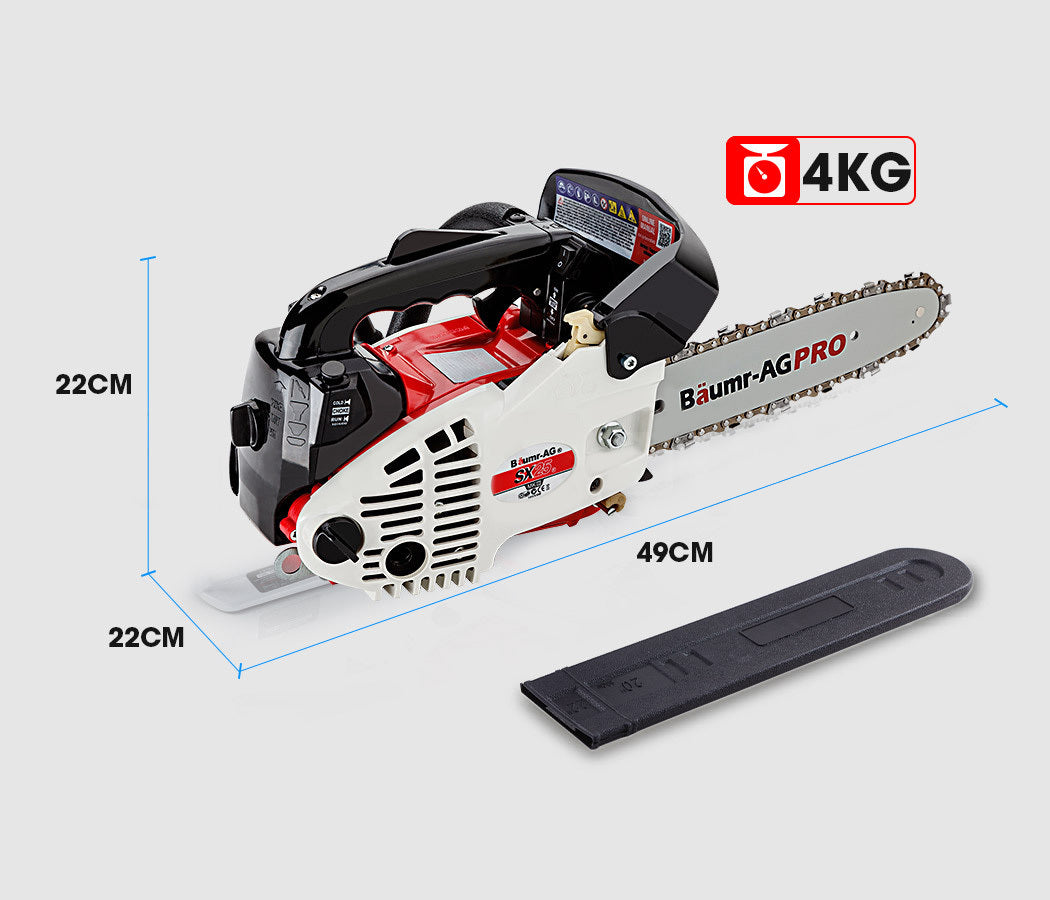 Chainsaws: Baumr-AG 25CC Petrol Chainsaw Arborist 10 Bar Tree Pruning Garden Chain Saw
