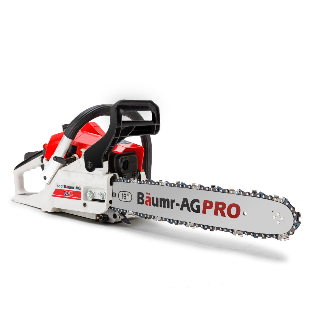 Chainsaws: Baumr-AG 38CC Petrol Commercial Chainsaw 16 Bar E-Start 3.2 HP Chain Saw