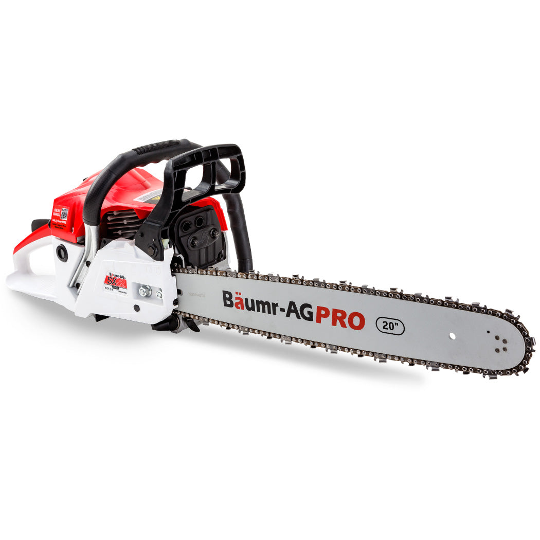 Chainsaws: Baumr-AG 52CC Petrol Commercial Chainsaw 20 Bar E-Start Chain Saw