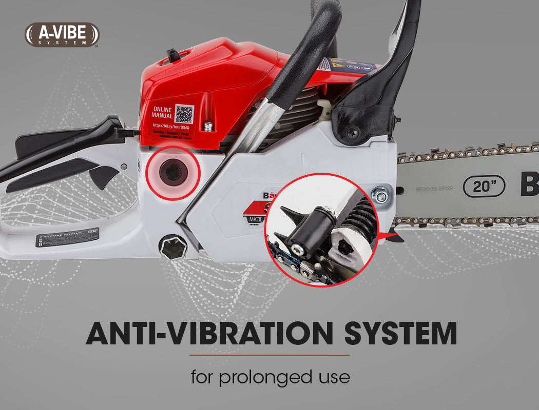 Chainsaws: Baumr-AG 62CC Petrol Commercial Chainsaw 20 Bar E-Start Pruning Chain Saw