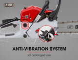 Chainsaws: Baumr-AG 62CC Petrol Commercial Chainsaw 20 Bar E-Start Pruning Chain Saw