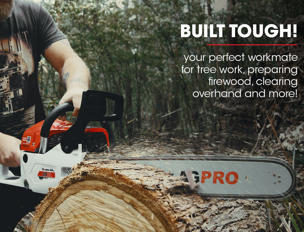 Chainsaws: Baumr-AG 62CC Petrol Commercial Chainsaw 20 Bar E-Start Pruning Chain Saw