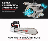 Chainsaws: Baumr-AG 62CC Petrol Commercial Chainsaw 20 Bar E-Start Pruning Chain Saw