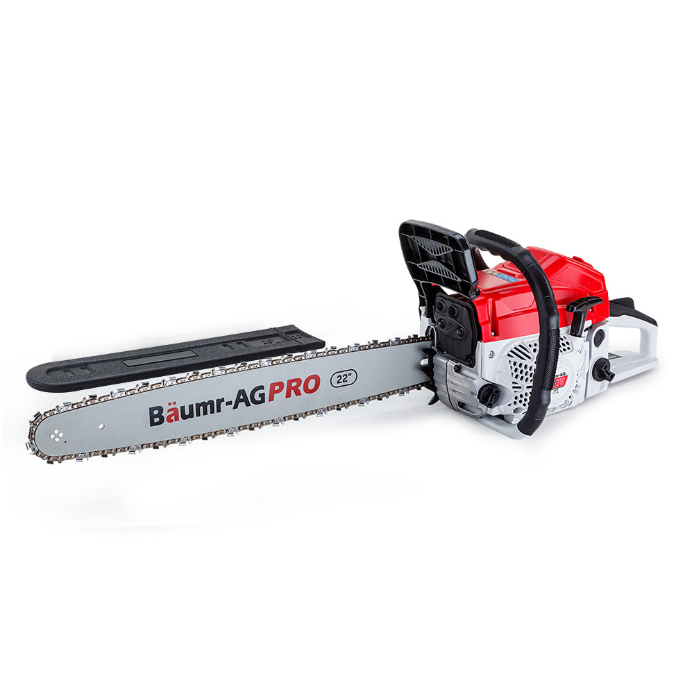 Chainsaws: BAUMR-AG Commercial Petrol Chainsaw E-Start 22" Bar Chain Saw Tree Pruning Top Handle