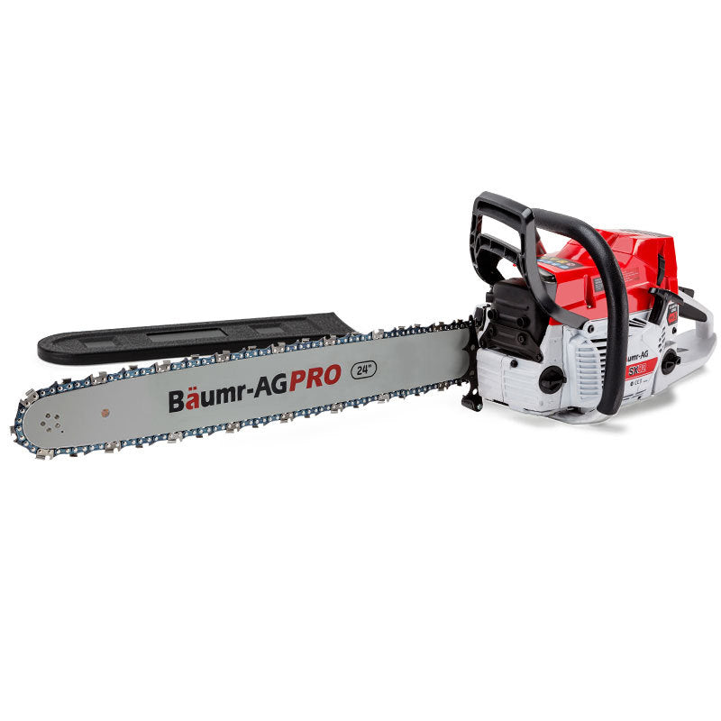 Chainsaws: BAUMR-AG Commercial Petrol Chainsaw E-Start 24" Bar Chain Saw Top Handle Tree Pruning