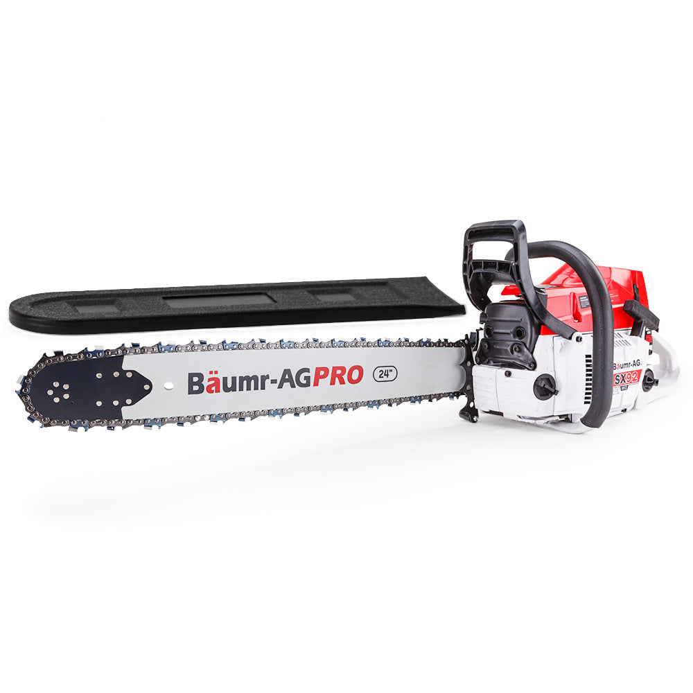 Chainsaws: BAUMR-AG Petrol Commercial Chainsaw 24 Bar E-Start Chain Saw Top Handle Pruning
