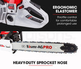Chainsaws: BAUMR-AG Petrol Commercial Chainsaw 24 Bar E-Start Chain Saw Top Handle Pruning